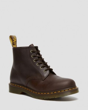 Dr Martens 101 Crazy Horse Læder Ankle Støvler Dame Mørkebrune | Danmark_Dr29819