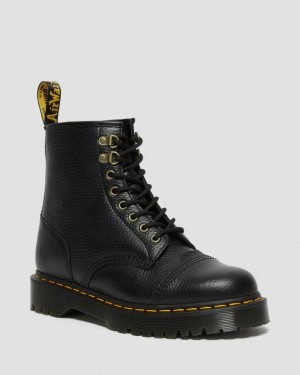 Dr Martens 1460 Bex Fleece-Forede Læder Blonder Up Støvler Dame Sort | Danmark_Dr61578