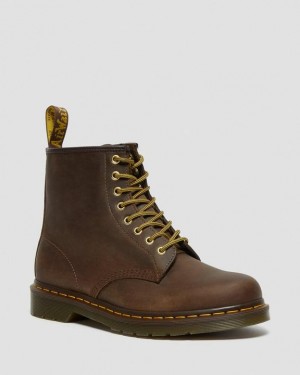 Dr Martens 1460 Crazy Horse Læder Blonder Up Støvler Herre Brune | Danmark_Dr76820