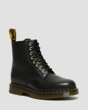 Dr Martens 1460 DM's Wintergrip Læder Blonder Up Støvler Dame Sort | Danmark_Dr82910