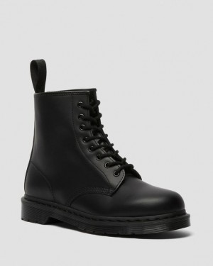 Dr Martens 1460 Mono Smooth Læder Blonder Up Støvler Dame Sort | Danmark_Dr55473