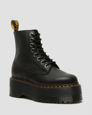 Dr Martens 1460 Pascal Max Læder Platform Støvler Dame Sort | Danmark_Dr74551