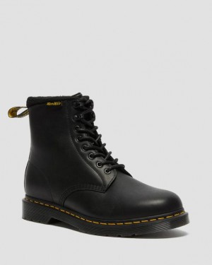 Dr Martens 1460 Pascal Warmwair Læder Blonder Up Støvler Dame Sort | Danmark_Dr58272