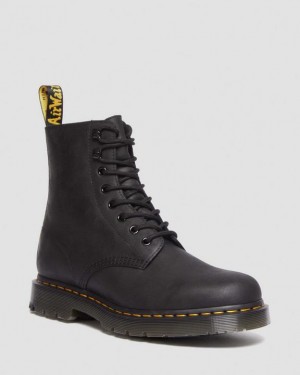 Dr Martens 1460 Pascal Wintergrip Outlaw Læder Blonder Up Støvler Herre Sort | Danmark_Dr71650