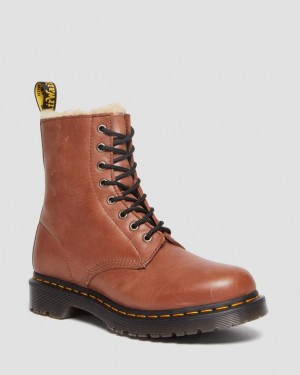 Dr Martens 1460 Serena Women's Faux Fur-Forede Læder Støvler Dame Brune | Danmark_Dr83072