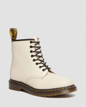 Dr Martens 1460 Smooth Læder Blonder Up Støvler Dame Beige | Danmark_Dr86584