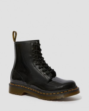 Dr Martens 1460 Women's Lak Læder Blonder Up Støvler Dame Sort | Danmark_Dr72003