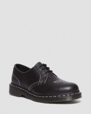 Dr Martens 1461 Gothic Americana Læder Oxford Sko Dame Sort | Danmark_Dr36794