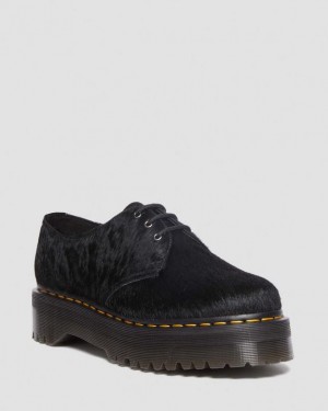 Dr Martens 1461 Hair-On Platform Sko Dame Sort | Danmark_Dr62547