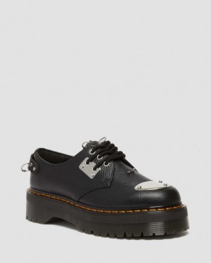 Dr Martens 1461 Piercing Milled Nappa Læder Sko Herre Sort | Danmark_Dr32556