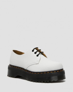 Dr Martens 1461 Smooth Læder Platform Sko Dame Hvide | Danmark_Dr81489