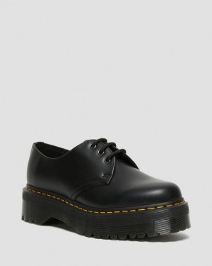 Dr Martens 1461 Smooth Læder Platform Sko Dame Sort | Danmark_Dr70361