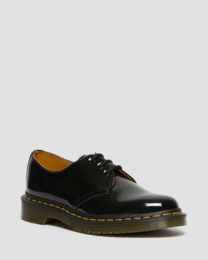 Dr Martens 1461 Women's Lak Læder Oxford Sko Dame Sort | Danmark_Dr46992