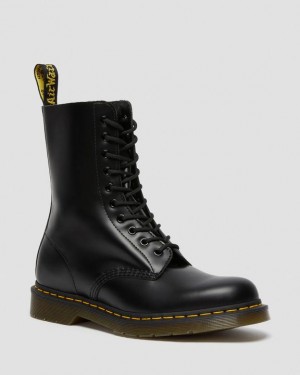 Dr Martens 1490 Smooth Læder Mid Calf Støvler Dame Sort | Danmark_Dr31891