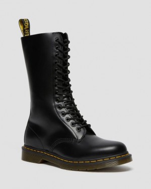 Dr Martens 1914 Smooth Læder Høje Støvler Dame Sort | Danmark_Dr27941