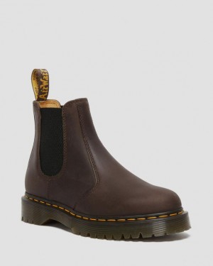 Dr Martens 2976 Bex Crazy Horse Chelsea Platform Sko Dame Mørkebrune | Danmark_Dr16243