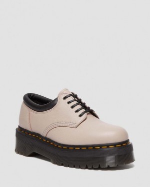 Dr Martens 8053 Pisa Læder Casual Platform Sko Dame Grå Brune | Danmark_Dr86002