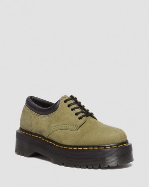 Dr Martens 8053 Tumbled Nubuck Læder Casual Platform Sko Herre Olivengrøn | Danmark_Dr52185