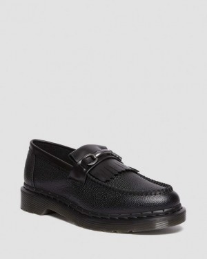 Dr Martens Adrian Snaffle Pebble Grain Læder Kiltie Loafers Sko Dame Sort | Danmark_Dr84126