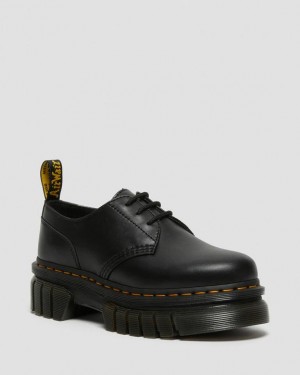 Dr Martens Audrick Nappa Læder Platform Sko Dame Sort | Danmark_Dr19863