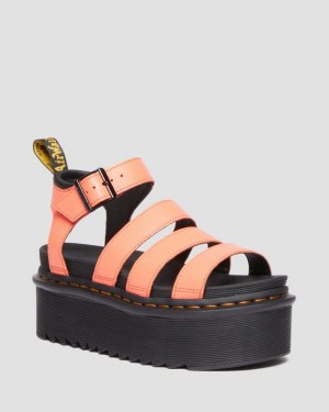 Dr Martens Blaire Pisa Læder Platform Páskové Sandaler Dame Koral | Danmark_Dr97968