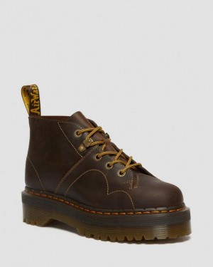 Dr Martens Church Arc Crazy Horse Monkey Platform Sko Herre Mørkebrune | Danmark_Dr48132