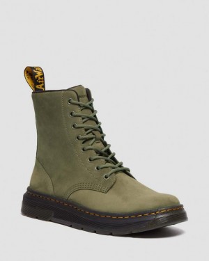 Dr Martens Crewson Nubuck Læder Everyday Støvler Dame Olivengrøn | Danmark_Dr86570