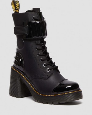 Dr Martens Gaya 10-Eye Alternative Læder Platform Sko Dame Sort | Danmark_Dr54541