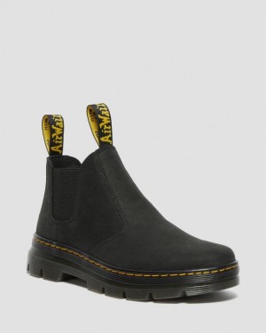 Dr Martens Hardie II Læder Chelsea Arbejds Støvler Dame Sort | Danmark_Dr63877