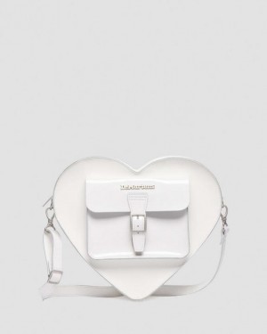 Dr Martens Heart Shaped Læder Backpack Tasker Accessories Hvide | Danmark_Dr19096