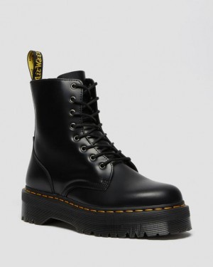 Dr Martens Jadon Boot Smooth Læder Platforms Støvler Dame Sort | Danmark_Dr90530