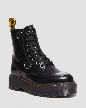 Dr Martens Jadon Boot Tå Guard Læder Platforms Støvler Herre Sort | Danmark_Dr76821