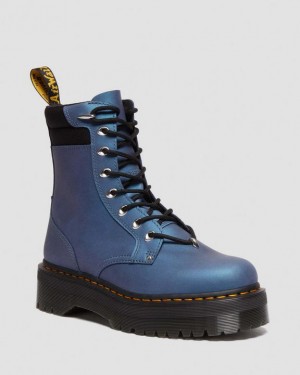 Dr Martens Jadon II Boot Hardware Pull Up Læder Platform Sko Herre Dyb Blå | Danmark_Dr41013