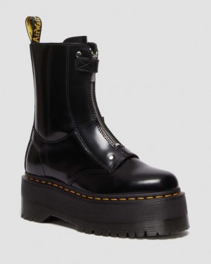 Dr Martens Jetta Hi Max Læder Platform Sko Dame Sort | Danmark_Dr28644