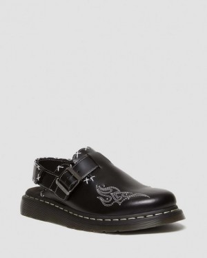 Dr Martens Jorge II Gothic Americana Læder Slingback Sko Herre Sort | Danmark_Dr71258