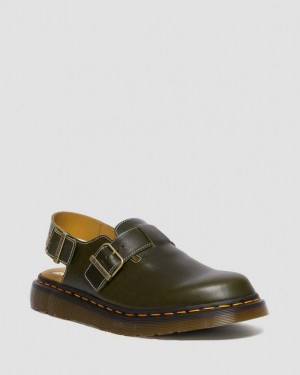 Dr Martens Jorge Made in England Classic Læder Slingback Sandaler Dame Mørkegrøn | Danmark_Dr99624