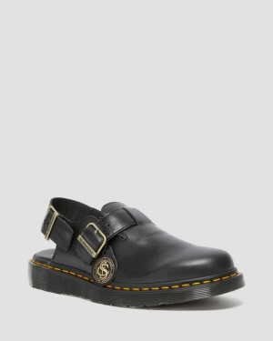 Dr Martens Jorge Made in England Læder Slingback Mules Sko Dame Sort | Danmark_Dr16618