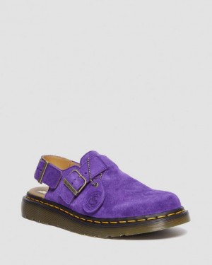 Dr Martens Jorge Made in England Ruskind Slingback Mules Sko Dame Lilla | Danmark_Dr71697