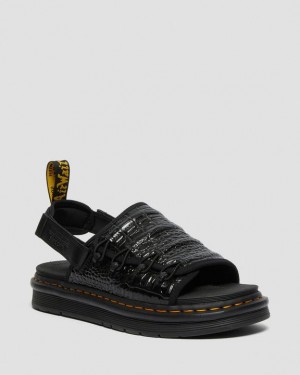 Dr Martens Mura Suicoke Croco Læder Sandaler Dame Sort | Danmark_Dr28100