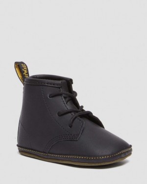 Dr Martens Newborn 1460 Auburn Læder Booties Støvler Børn Sort | Danmark_Dr40920