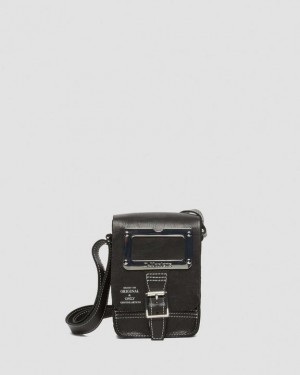 Dr Martens Overdrive Læder Vertical Crossbody Tasker Accessories Sort | Danmark_Dr46252