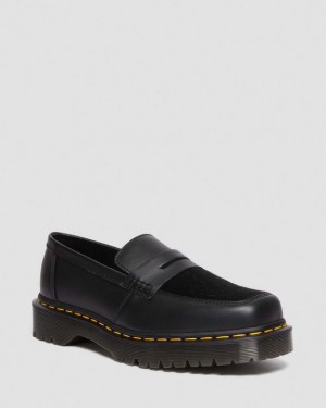 Dr Martens Penton Bex Square Tå Hair-On & Læder Loafers Sko Dame Sort | Danmark_Dr83024