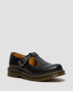 Dr Martens Polley Smooth Læder Mary Janes Sko Dame Sort | Danmark_Dr58329