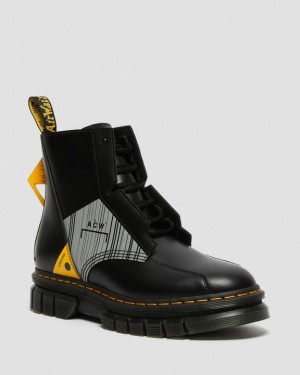 Dr Martens Rikard A-Cold-Wall* Læder Platform Sko Herre Sort | Danmark_Dr99958