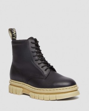 Dr Martens Rikard Contrast Sole Platform Blonder Up Støvler Dame Sort | Danmark_Dr38437