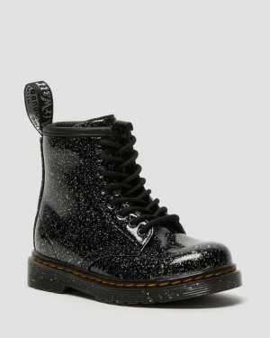 Dr Martens Toddler 1460 Glitter Blonder Up Støvler Børn Sort | Danmark_Dr54234