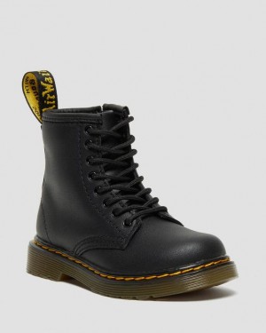 Dr Martens Toddler 1460 Softy T Læder Blonder Up Støvler Børn Sort | Danmark_Dr56788