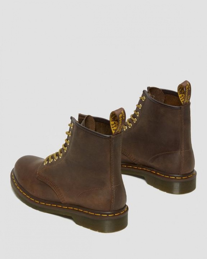 Dr Martens 1460 Crazy Horse Læder Blonder Up Støvler Dame Brune | Danmark_Dr76826