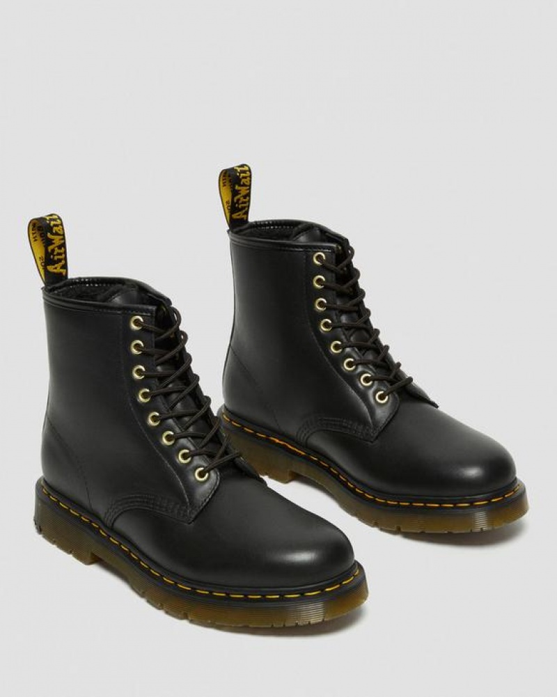 Dr Martens 1460 DM's Wintergrip Læder Blonder Up Støvler Dame Sort | Danmark_Dr82910