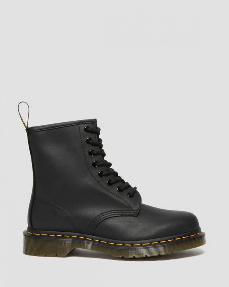 Dr Martens 1460 Greasy Læder Blonder Up Støvler Dame Sort | Danmark_Dr69441